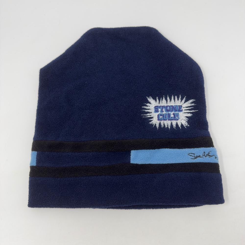 Vintage 1999 Stone Cold Steve Austin WWF Raw Is War Fleece Beanie Navy Blue Hat